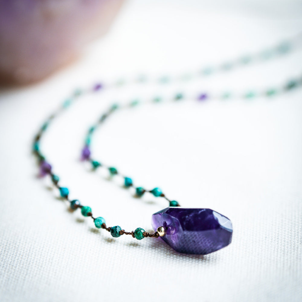 
                      
                        Chrysocolla & Amethyst Necklace
                      
                    